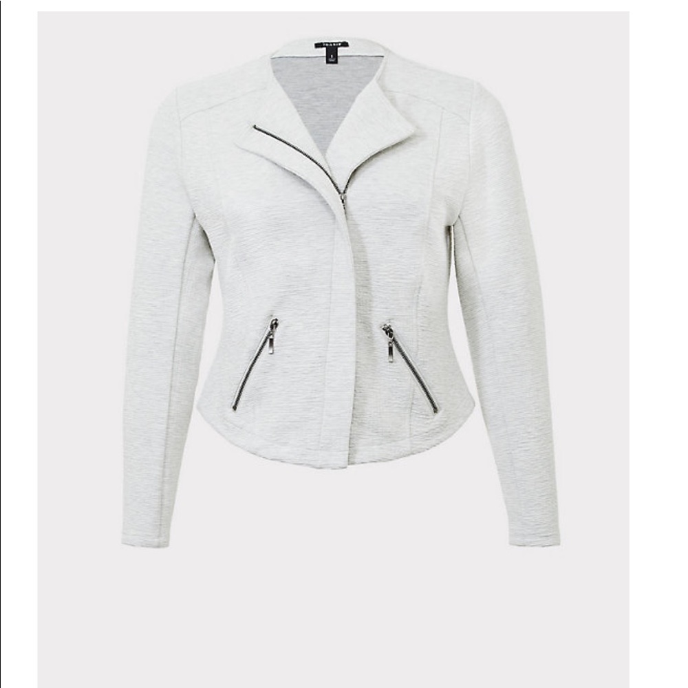 Light gray moto jacket